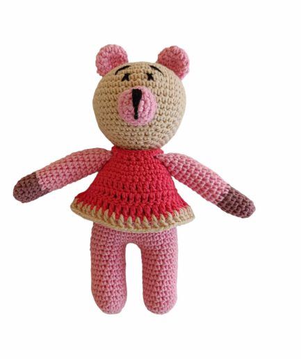 Bear in Orange dress