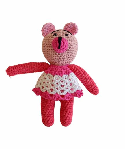 Bear in red dress